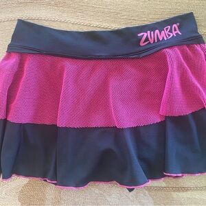 Zumba Fitness Black and Hot Pink Layered Dance Skirt
